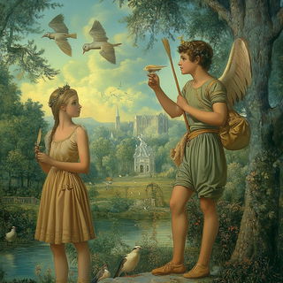 Hummingbird Chromafloat style, Midjourney V6.1: classical 18th-century oil painting