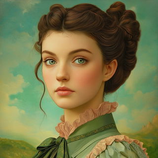 Hummingbird Chromafloat style, Midjourney V6.1: photographic portrait of female protagonist