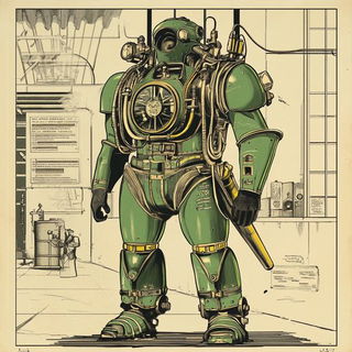 Engravalia style, Midjourney V6.1: concept art character design of retropunk steam knight