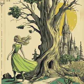 Engravalia style, Midjourney V6.1: retro fairy-tale illustration