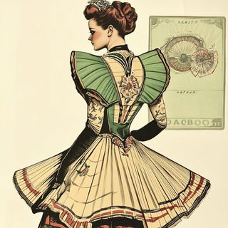 Engravalia style, Midjourney V6.1: haute-couture fashion outfit
