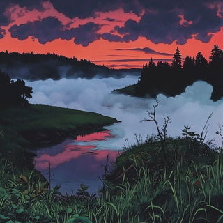 Kurofude Atelier style, Midjourney V6.1: realistic landscape photograph of quiet dawn