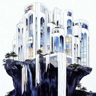 Backdrop Verdure style, Midjourney V6.1: megacity with futuristic bioarchitecture