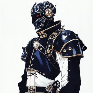 Backdrop Verdure style, Midjourney V6.1: concept art character design of retropunk steam knight