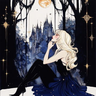 Backdrop Verdure style, Midjourney V6.1: retro fairy-tale illustration