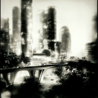 Chrysoprase Outpost style, Midjourney V6.1: megacity with futuristic bioarchitecture