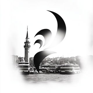 Chrysoprase Outpost style, Midjourney V6.1: bold minimalist logo design for Istanbul city municipal services
