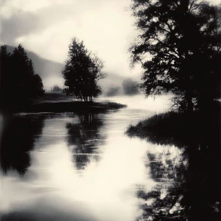 Chrysoprase Outpost style, Midjourney V6.1: realistic landscape photograph of quiet dawn