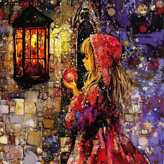Lacework Parable style, Midjourney V6.1: retro fairy-tale illustration