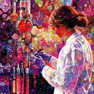Lacework Parable style, Midjourney V6.1: editorial illustration for popular scientific magazine cover