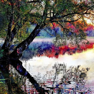 Lacework Parable style, Midjourney V6.1: realistic landscape photograph of quiet dawn
