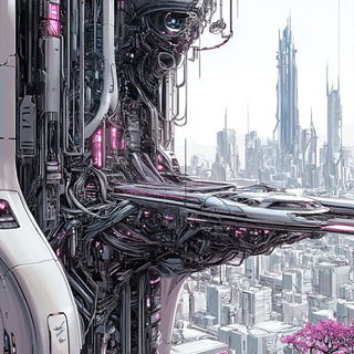 Brightlocked Terrain style, Midjourney V6.1: megacity with futuristic bioarchitecture