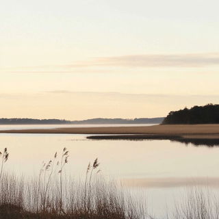 Graffitronica style, Midjourney V6.1: realistic landscape photograph of quiet dawn