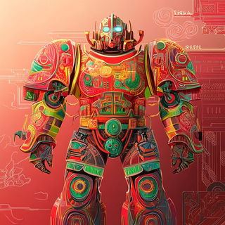 Countercurrent Shanshui style, Midjourney V6.1: concept art character design of retropunk steam knight