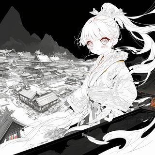 Countercurrent Shanshui style, Midjourney V6.1: black-and-white manga comic strip