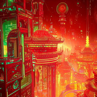 Countercurrent Shanshui style, Midjourney V6.1: cinematic shot from sci-fi movie