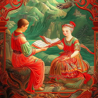 Countercurrent Shanshui style, Midjourney V6.1: classical 18th-century oil painting