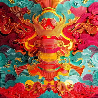 Countercurrent Shanshui style, Midjourney V6.1: creative pattern composition