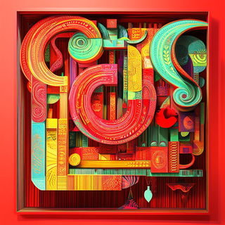 Countercurrent Shanshui style, Midjourney V6.1: typographic composition with large letters