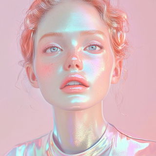 Neon Cliffs on Felt style, Midjourney V6.1: photographic portrait of female protagonist