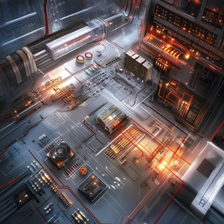 Anansi Coralwork style, Midjourney V6.1: technical infrastructure blueprint schematics