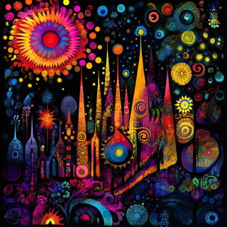 Gouachecosm style, Midjourney V6.1: retro fairy-tale illustration