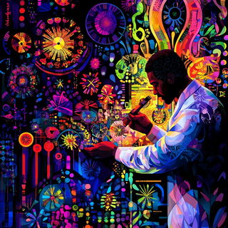 Gouachecosm style, Midjourney V6.1: editorial illustration for popular scientific magazine cover