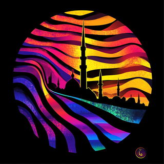 Gouachecosm style, Midjourney V6.1: bold minimalist logo design for Istanbul city municipal services