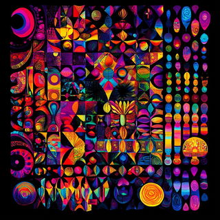 Gouachecosm style, Midjourney V6.1: creative pattern composition