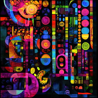 Gouachecosm style, Midjourney V6.1: typographic composition with large letters