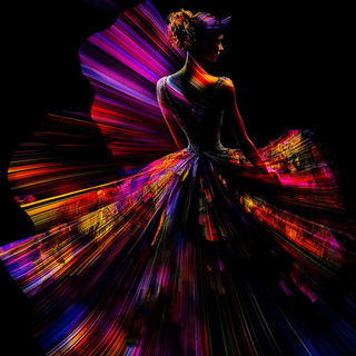 Marblestroke style, Midjourney V6.1: haute-couture fashion outfit