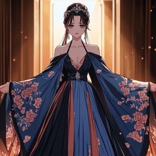 Embankment Colossus style, Midjourney V6.1: haute-couture fashion outfit