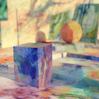 Mistsaffron style, Midjourney V6.1: abstract 3D render