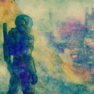Mistsaffron style, Midjourney V6.1: cinematic shot from sci-fi movie