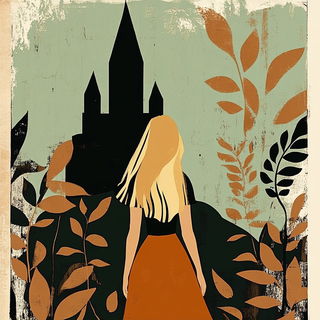 Ribbonscript Ornamentals style, Midjourney V6.1: retro fairy-tale illustration
