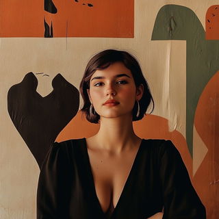 Ribbonscript Ornamentals style, Midjourney V6.1: photographic portrait of female protagonist