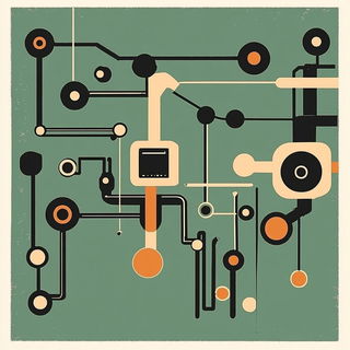 Ribbonscript Ornamentals style, Midjourney V6.1: technical infrastructure blueprint schematics