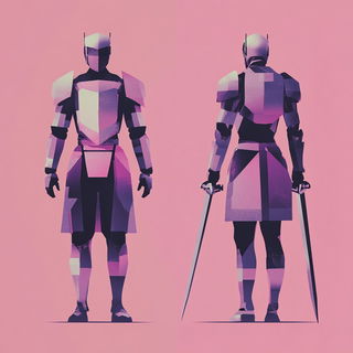 Rainbow Badlands style, Midjourney V6.1: concept art character design of retropunk steam knight