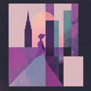 Rainbow Badlands style, Midjourney V6.1: retro fairy-tale illustration