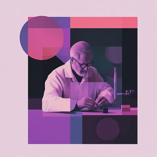 Rainbow Badlands style, Midjourney V6.1: editorial illustration for popular scientific magazine cover