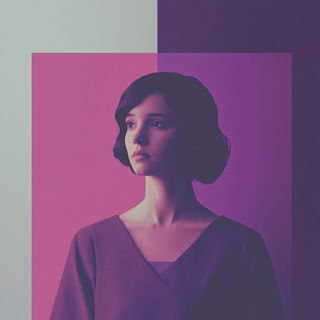 Rainbow Badlands style, Midjourney V6.1: photographic portrait of female protagonist