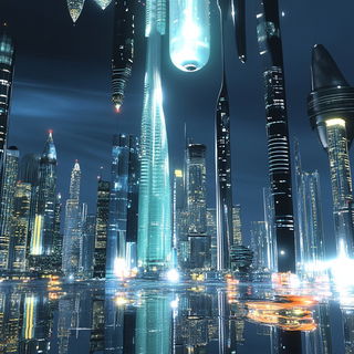 Pilgrim Current style, Midjourney V6.1: megacity with futuristic bioarchitecture