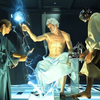 Pilgrim Current style, Midjourney V6.1: classical 18th-century oil painting
