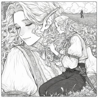 Bumblequill style, Midjourney V6.1: black-and-white manga comic strip