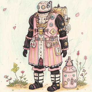 Graphite Anatomica style, Midjourney V6.1: concept art character design of retropunk steam knight