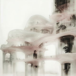 Floravure style, Midjourney V6.1: megacity with futuristic bioarchitecture