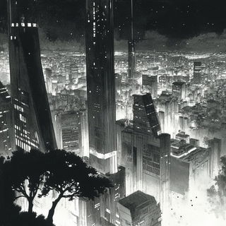 Balustradion style, Midjourney V6.1: megacity with futuristic bioarchitecture