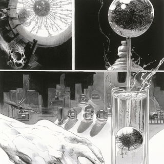 Balustradion style, Midjourney V6.1: editorial illustration for popular scientific magazine cover