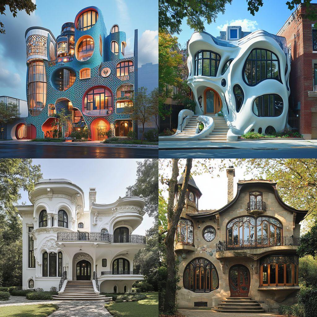 Eclectic architecture style, Midjourney V6.1, render 1 of 4