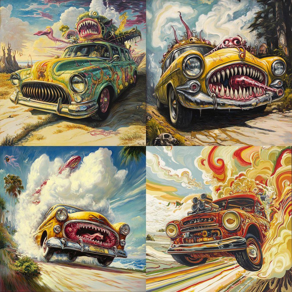 Ed Roth style, Midjourney V6.1, render 1 of 4